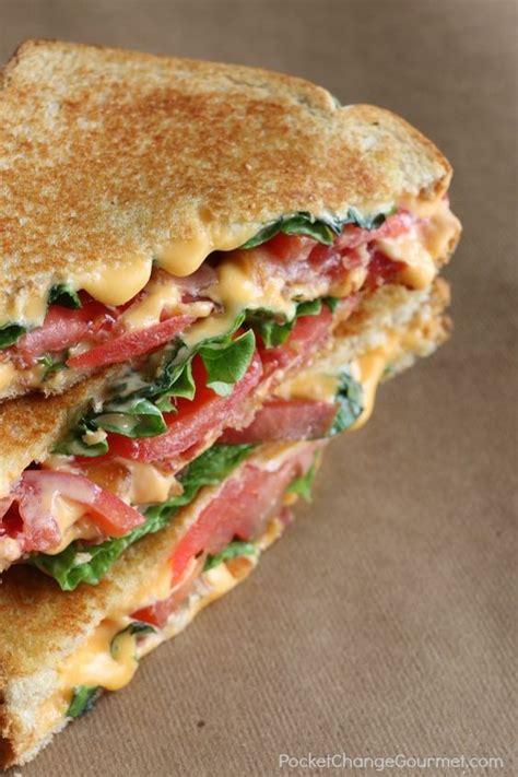 Bacon Lettuce And Tomato Grilled Cheese Sandwich Just A Pinch Recipes