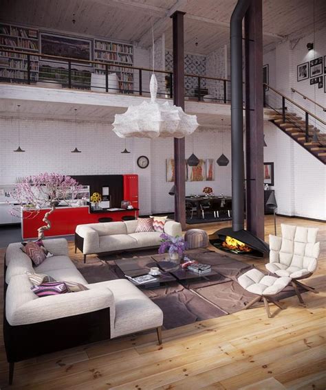 Modern Loft Living Spaces Blending Organic Design And Industrial Style