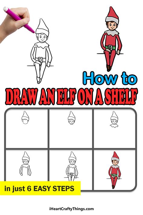 Elf On A Shelf Drawing How To Draw An Elf On A Shelf Step By Step
