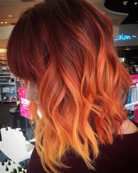 40 Color Hairstyles Before And After In 2019 Orange Ombre Hair Hair