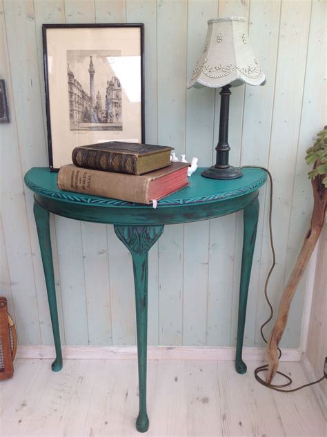 Share the post half moon kitchen table. Shabby Chic Half Moon Table painted using 'Florence' by ...