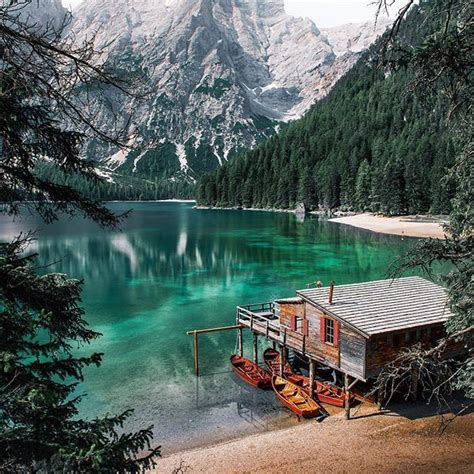 Lago Di Braies Prags Dolomites South Tyrol Italy Photo From