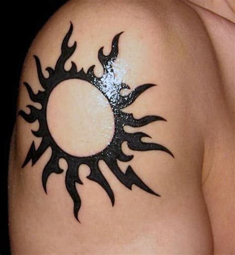 Sun Tattoo Cool Tribal Sun Tattoos Ink Idea For Men