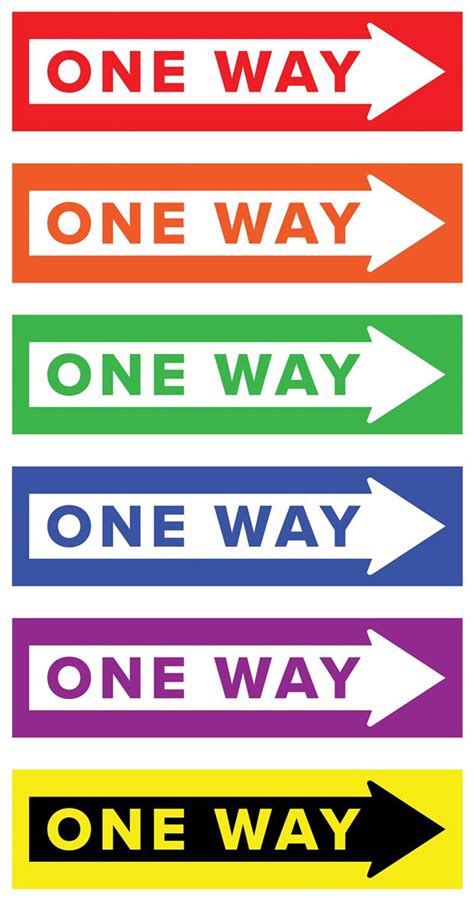 One Way Arrow Floor Decal Pre Printed Full Color Graphics Classroom