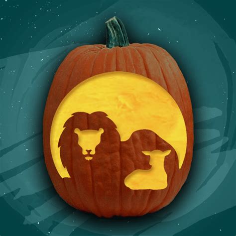 The Lion And The Lamb Free Pumpkin Carving Patterns