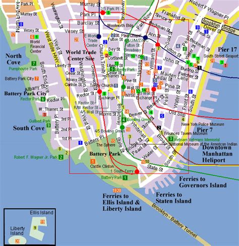 City Of New York New York Map Lower Manhattan Map
