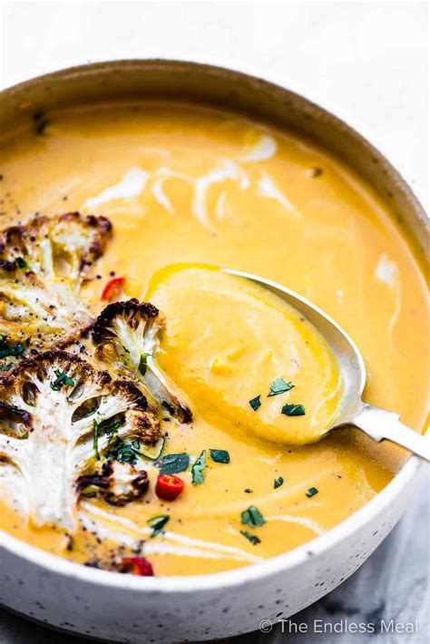 Coconut Curried Cauliflower Soup The Endless Meal
