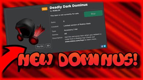 First of all the current value charts are roblox toy codes dominus fan made meaning its not an official value chart. Deadly Dark Dominus Roblox Toy Code Redeeming - Free Robux ...