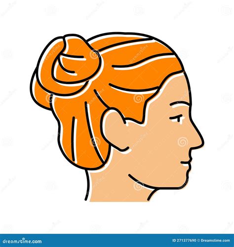 Double Buns Hairstyle Female Color Icon Vector Illustration Stock