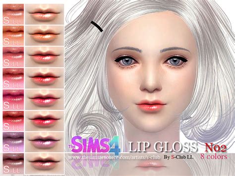 Ll Lipstick Glossy 02 By S Club Sims 4 Lips