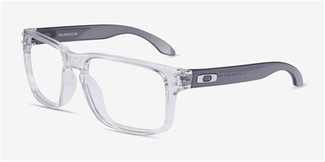 Oakley Holbrook Rx Rectangle Polished Clear And Gray Frame Glasses For