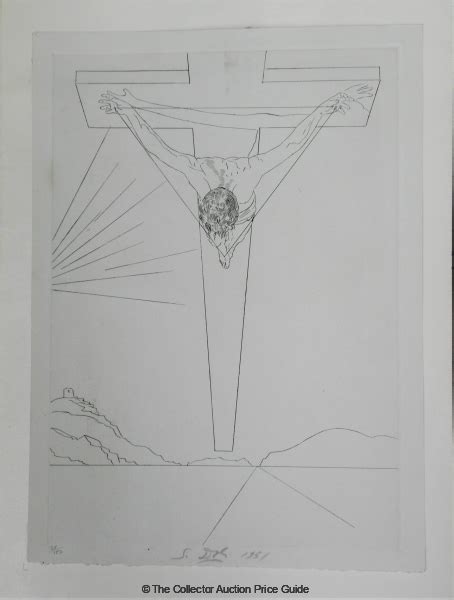 Salvador Dali 1904 1989 Mounted Etching Christ Of St John On The Cross