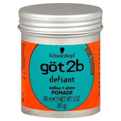 The ultimate pomade to spike it high or slick it down. Got2B Defiant Define + Shine Pomade