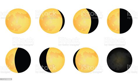 Phase Of Moon Illustration Simple Vector Graphic Stock Illustration
