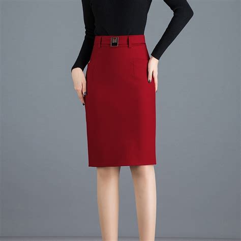 2022 Spring New Arrival Korean Style High Waist Stretch Skirt Simple Solid Color Mid Length Step