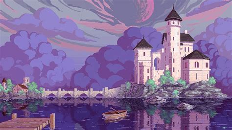 Fantasy Castle Pixel Art Hd Wallpaper Peakpx