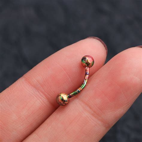 5pcs 16g Colorful Curved Barbell Eyebrow Piercing Jewelry Etsy