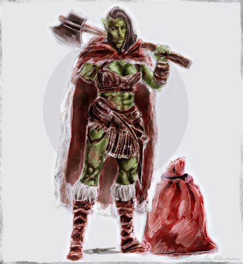 Art Oc A Recent Commission The One Armed Half Orc Barbarian Who