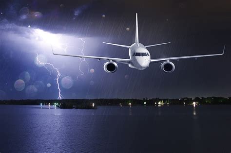 Fonds Decran Avions Ciel Pluie Avion De Ligne Nuit Foudre Aviation