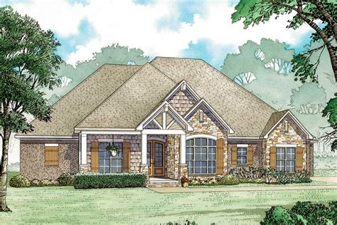 We work with hundreds of designer and architects who work in a both the great room and the master suite boast vaulted ceilings in this attractive country home plan with a front porch and three dormers. One-Story House Plan With Vaulted Ceilings and Rear ...