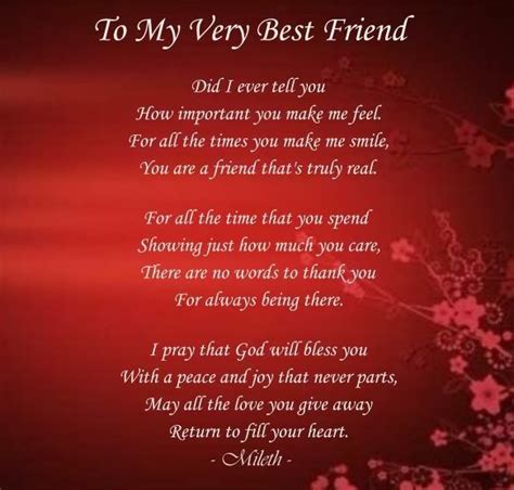 My Best Friend Poems This Means So Much To Me Such A Thoughtful And Very Special Poem Thank