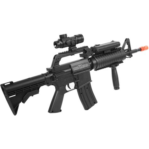 Well Fire Mr744 M4 Ris Airsoft Spring Rifle W Adjustable Stock Red