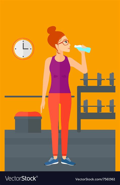 Woman Drinking Water Royalty Free Vector Image