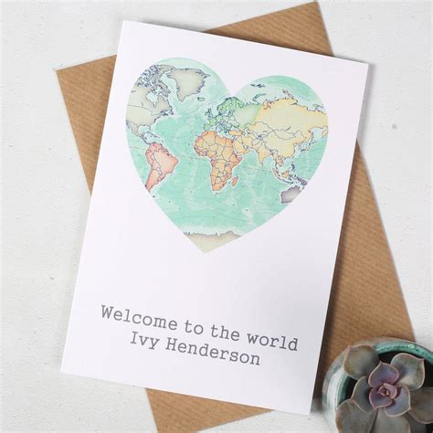 Welcome To The World Personalised New Baby Card By Bombus