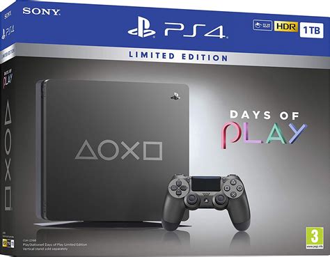 Sony Playstation 4 Ps4 Slim 1tb Days Of Play Limited Edition Steel