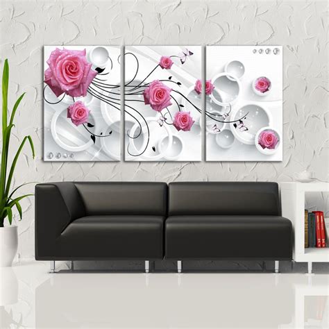 Quadro 75x150cm Canvas Rosas Flores Abstrato Decorativo No Elo7 Oppen House C0e4c0