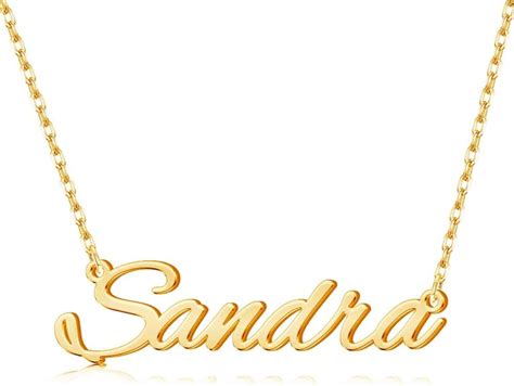 Personalized Name Necklace 18k Gold Custom Nameplate Pendant Jewelry