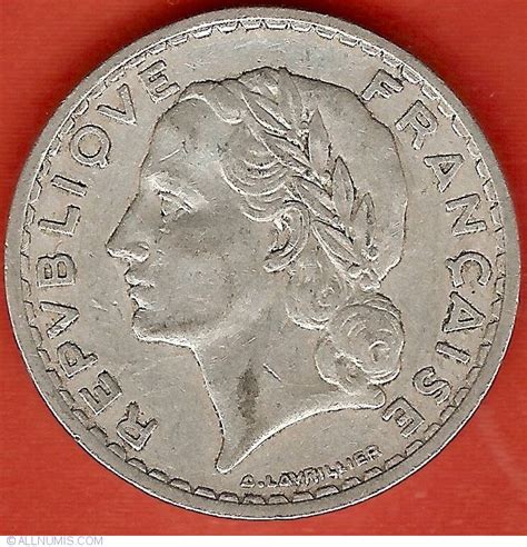 5 Francs 1949 B Fourth Republic 1946 1958 France Coin 21158