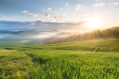 Beautiful Sunrise In Tuscany Italy Stock Image Image Of Landscape