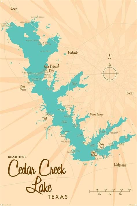 Cedar Creek Lake Texas Metal Sign Map Art Etsy In 2020 Cedar Creek