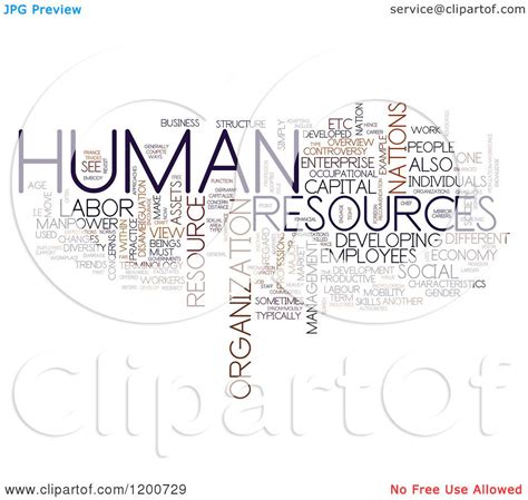 Clipart Of A Human Resources Word Collage On White 2