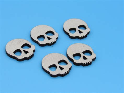 Tiny Wooden Skulls For Crafts Plywood Skull Embellishments Etsy