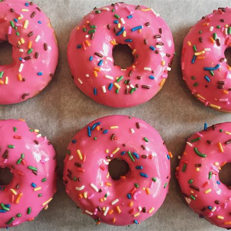 Happy Donut Day Classic Pink Glazed Donuts W Sprinkles