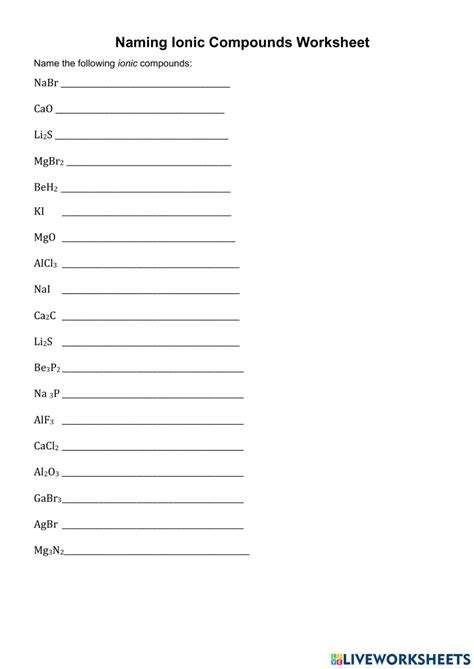 Ionic Compounds And Molecular Compounds Worksheets CompoundWorksheets Com