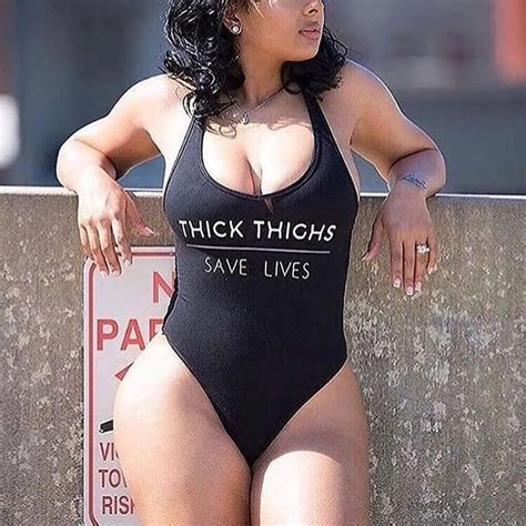 Buy S Xl Sexy Thick Thighs Save Lives Letter Print One Piece Swimsuit Women