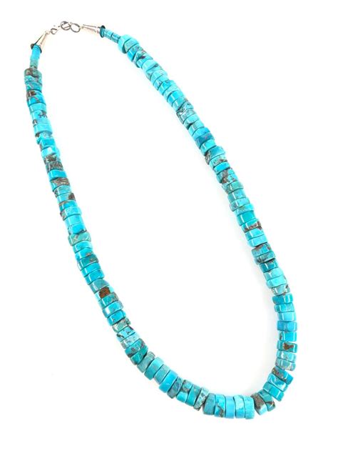 Lot Native American Turquoise Disc Necklace