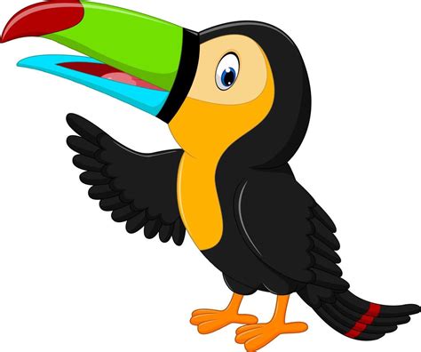 Tucán Pájaro Feliz De Dibujos Animados 7917027 Vector En Vecteezy