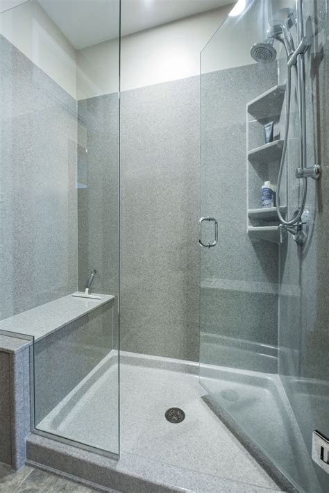 Removing A Tub Allows Space For A Luxurious Walk In Onyx Shower With Bench The Frameless Glass