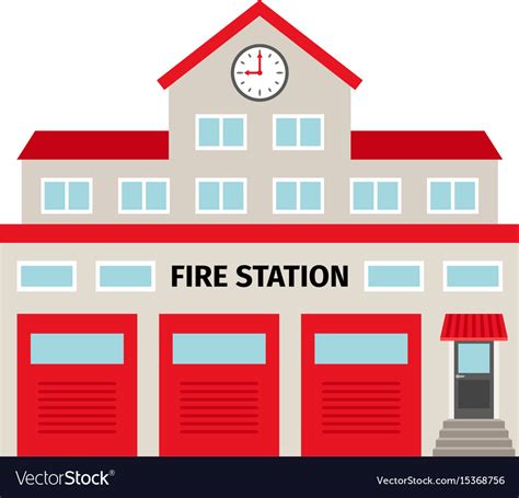 Cartoon Fire Station Building
