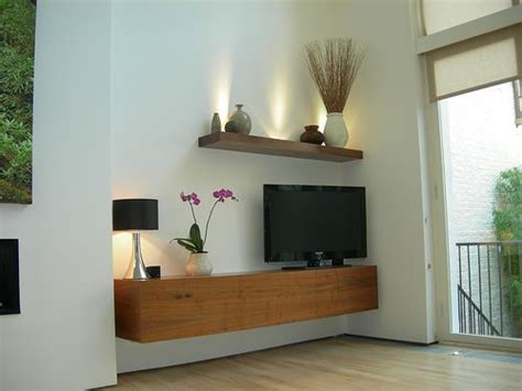 Metal kitchen shelf ikea floating tv cabinet. TV and desk space! Small drawers would be helpful for desk ...