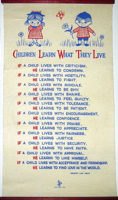 Children Learn What They Live By Dorothy Law Nolte Words To Live