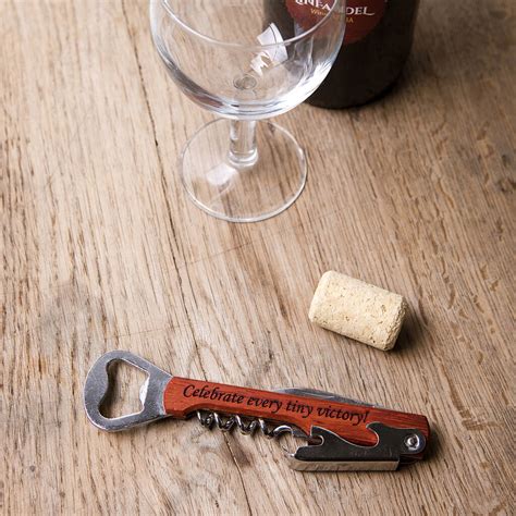 Personalised Wood Wine Bottle Opener Corkscrew By Natural T Store