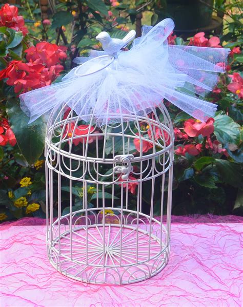 Bird Cage Bird On Top Metal Opens Bow Bridalhome Decor Etsy