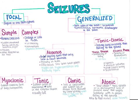 types of seizures pediatric nursing nursing school tips nursing school survival