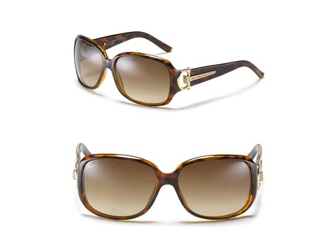 Gucci Sunglasses With Bling Horsebit Temple In Black Havana Lyst