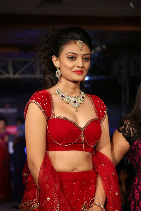 Actress Nikitha Narayan Hot Navel Photos In Red Spicy Dress Actress